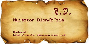Nyisztor Dionízia névjegykártya